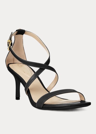 Sandalias Ralph Lauren Mujer Negros - Leaton Leather - QNEXS2068